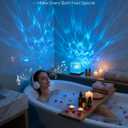 Rechargeable Shower Light Cube, 16 Colors Ocean Lamp, Waterproof Bathroom Mood Lighting, Ocean Wave Projector with Remote, Shower Mood Light, Bathtub Lights for Relaxing Spa, Bedroom Decor (Black)