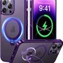 CASEKOO Royal Purple Titanium for iPhone 14 Pro Max Case with 360 Spin Magnetic Stand [Fit for MagSafe][16FT Military Protection] Polished Clear for iPhone 14 ProMax Case Ring 6.7'', Deep Purple