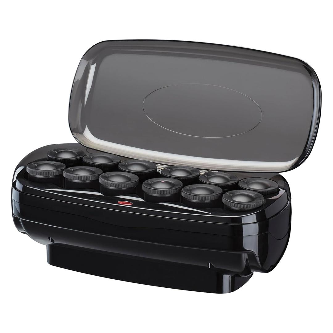 Conair Hot Rollers for Long, Medium & Short Hair, 12 Jumbo 1 ½" Heated Hair Rollers with Clips, Hot Curlers for Women, Volume & Curls, Black