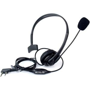 Retevis Overhead Walkie Talkie Headset with Boom Mic, for RT22 RT21 H-777 RT68 RT86, Compatible with Pxton, Baofeng BF-888S/BF-T26, Kenwood Walkie-talkies, 2 Pin Two Way Radio Earpiece(1 Pack)