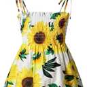 Easisim Toddler Baby Girls Dress Casual Sleeveless Sunflower Princess Sundress Summer Clothes Outfits with Headband