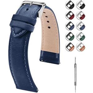 Fullmosa Watch Band, Quick Release Leather Watch Strap for Men Women, Replacement Bands Width 12mm 14mm 16mm 18mm 19mm 20mm 21mm 22mm 24mm