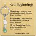 4 x Ronglry Crystal Keychain Good Luck For Your Next Chapter Anxiety Relief Healing Crystal for New Beginnings Gifts for Women
