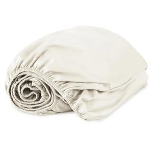 Organic King Fitted Sheet Only Deep Pocket - 100% Organic Cotton Sheets with Soft Breathable 500 Thread Count Sateen Weave GOTS & Fairtrade Certified - Fitted Bed Sheets Only (Natural, King)