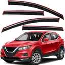 Lightronic Extra Durable Clip-on in-Channel Auto Vent Window Visor, Fits 2017-2022 Nissan Rogue Sport, UV Protection Rain Guard, Original Wind Deflector, No-Drill Easy Install, Dark Smoke, 4-Pcs
