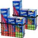Toplife Wall Door Adhesive Kitchen Wrap Organizer Rack, No Drilling, Black - Set of 2