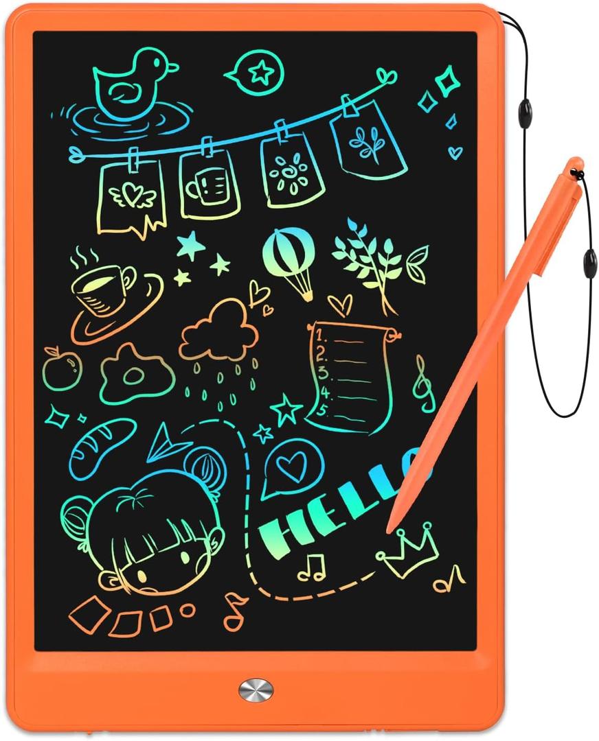 EooCoo Toys for Ages 3-7, Drawing Pad for Kids, 10 Inch LCD Writing Tablet, No Mess Coloring Books for Kids, Travel Games Girls Gifts, Educational Toys for 3 4 5 6 7 Years Old Girls (10orange)
