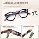 EASY READ Retro Round Blue Light Blocking Reading Glasses for Women,Anti UV Readers for Women with Spring Hinge