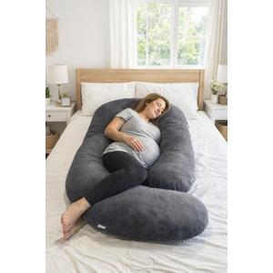 SNUGGY BABY J-Shaped Maternity Pillow (60")  Full-Body Pregnancy Pillow , Back, Belly & Hip Support, Comfortable Sleep for Expecting Moms