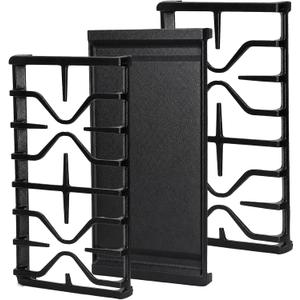 WB31X24738 Center Griddle Plate, WB31X27150 & WB31X27151 Side Burner Grates Replacement for GE Gas Stove, 3-Piece Stove Grate Set, Fits JGBS66REKSS, JGB735SPSS, JGBS86SPSS,Even Heat Distribution