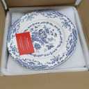 Salad Plates, Ceramic Plates Set of 6, Kitchen Plates Microwave Safe, 8.5 Inch White Plate Dessert Blue Floral
