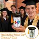 3 x 2026 Graduation Gifts, Personalized Name Graduation Mason Jar, Filled With Ribbon, 50pcs Stickers, Class Of 2026 Cap Kit, Congrats Decorations Party Supplies For Him Her Women Men College High School