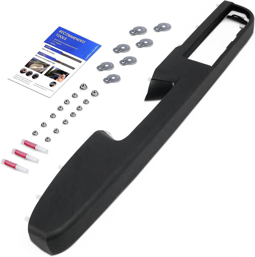 80994 Front Left Driver Side Armrest Repair Kit Fit for Chevy Silverado Suburban Tahoe Avalanche For GMC Sierra Yukon 2010-2014 Door Panel with Release Handle Above Armrest 27In - Black - GM# 84127280