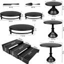 MACIFECI Cake Stand Set, Black Cake Stands For Dessert Table Including Dessert Tray, Metal Cupcake Display Stands Dessert Trays (Black)