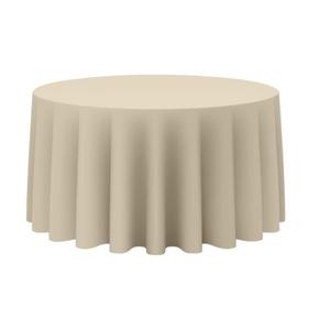 BRILLMAX 1 Pack Beige Round Tablecloths 120 Inch - Circle Bulk Linen Polyester Fabric Washable Table Cloth Cover for Wedding Reception Banquet Birthday Party Buffet Restaurant