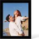 YESKAY 8.5x11 Picture Frame - 8.5 x 11 Photo Frame Made of Solid Oak Wood and Real Glass,Display Picture 2 Opening 5x7 with Mat or 8.5x11 Without Mat for Wall & Tabletop(Color Black)