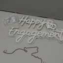 Happy Engagement Neon Sign, Engagement Party Neon Light Signs White LED Engaged Decorations Neon Lights for Wedding Engagement Bachelorette Party Shower Bride to Be Decor