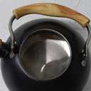 Tea Kettle for Stove Top, 2.5 Quart Whistling Tea Kettle, Food Grade Stainless Steel Tea Pot Stovetop with Wood Pattern Folding Handle for All Stovetops (Matte Black)