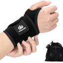 INDEEMAX 2 Pack Copper Wrist Brace Support for Carpal Tunnel, Pain Relief, Arthritis, Tendonitis, Adjustable Wrist Braces Compression Wraps Both Hands, Fit for Men and Women, Black