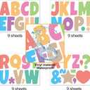 Bemeol Letter Stickers 351 Pieces 4 Inch Bulletin Board Letters Alphabet Cutout Letter for Bulletin Board Display Home Classroom School Decor(Colorful)
