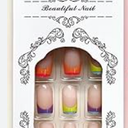French Tip Colorful Press on Nails Almond - Spring Fake Nails Press ons Nail Tips Acrylic Nail Art Kit Glue on Nails Full Cover Glossy False Nails Stick on Nails for Women