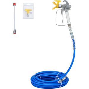 VEVOR Airless Paint Spray Hose Kit, 50ft, 3600 psi High Pressure Fiber Tube with 8 inch Extension Rod Pole, 517 Tip and Tip Guard, 1/4 inch Swivel Joint, for Homes, Buildings, Decks, or Fences