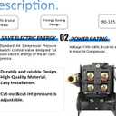 Heavy Duty Air Compressor Pressure Switch Control 90-125 psi Single Port, 26A Replaces