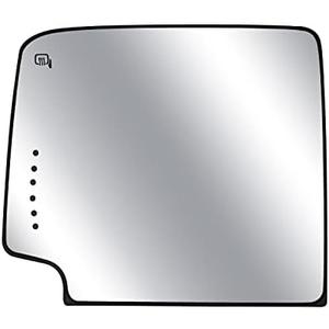 Driver Side Heated Mirror Glass, Left Upper Tow Mirror Glass Fit for Chevy Silverado GMC Sierra 1500 2014-2017 2500 3500 2015-2017, with Turn Signal & Rear Holder, Replace 23444110 TR00562