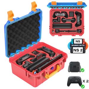 MERIABNY Hard Shell Carrying Case Compatible with Nintendo Switch 2, All in One Protective Case for NS2 Console, Dock, 2 Pro Controllers, Joy-Con Grip, Power Adapter, 9 Games and Accessories