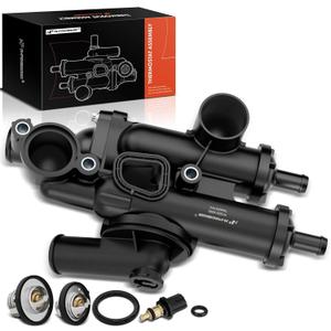 A-Premium - Thermostat Housing Assembly W/Sensor 68003582AB - Compatible with Dodge, Chrysler & Jeep - Journey 09-20, Avenger 09-14, Compass Patriot 07-17, Caliber, Sebring, 200 - DOHC 4Cyl 2.4L 2.0L