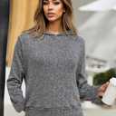 Women Hoodies Sweatshirts Casual Loose Pullover Tops Long Sleeve Fall Shirts Fashion Clothes OneSize (Gray)