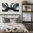 Abstract Canvas Wall Art for Office Bedroom Black and White Wall Decor, 40"L x 20"W