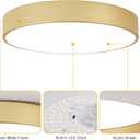 18.1 inch Large Flush Mount Dimmable LED Ceiling Light, 5CCT Modern Round Close to Ceiling Lighting Fixtures, Minimalist Gold Ceiling Lamp for Bedroom, Living Room