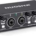 USB Audio Interface for PC Computer Recording Music, Guitar Audio Interface for Mac 24 Bit/192kHz Podcasting Streaming for Vocalist Producer with 48V Phantom Power