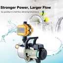 3/4 HP Water Pressure Booster Pump 110V Inline Water Transfer Pump Automatic Self Priming Irrigation Pump Shallow Well Jet Pump Household Booster Pump