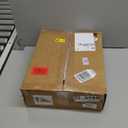 Homeiju 4-Tier AV Media Stand with Power Outlet, Wooden Record Player Stand, Entertainment Center with Storage Shelves, Stereo Stand DVD Stand for Bedroom, Living Room, Brown