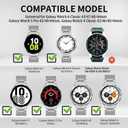 GOLDTOLUCK Stainless Steel Band Compatible with Samsung Galaxy 9/8/8 Classic 40 44 46mm Men Women Milanese Mesh Magnetic Classy Elegant Casual Business Metal Stainless Steel, Black Silver