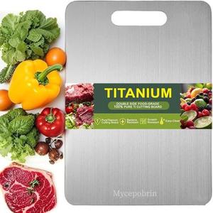 Katuchef Titanium Cutting Board for Kitchen, Pure Katu chef Titanium Cutting Boards, Double Sided Non Toxic Chopping Board for Cutting Meat Vegetable Fruit,Easy to Clean（L:13.39L*9.06W）