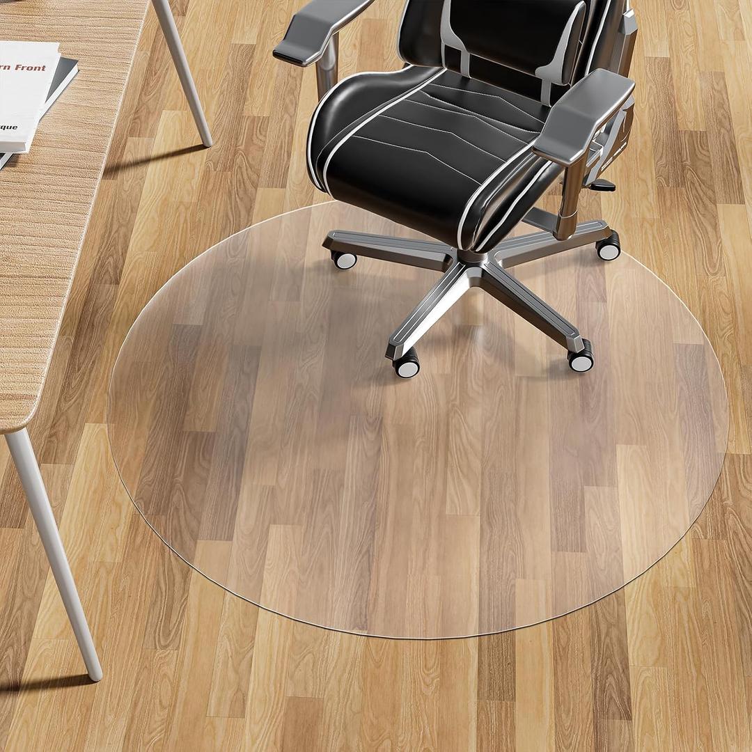WASJOYE Office Chair Mat for Hardwood Floors, 36 Inch PVC Round Floor Mat