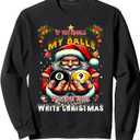 Funny Christmas Billiards Santa Jingle My Balls Sweatshirt XL