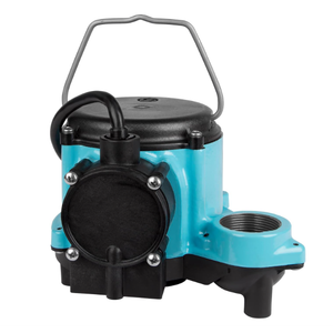 Little Giant 6-CIA 115 Volt, 1/3 HP, 2760 GPH Cast Iron Automatic Submersible Sump Pump with Integral Diaphragm Switch for Sump Systems, 10-Ft. Cord, Blue, 506158