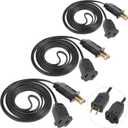 PASUTO 6 FT Extension Cord, US AC 2-Prong Black Male/Female Outlet Saver Power Extension Cord Cable for Halloween Christmas Decorations Lights Connection