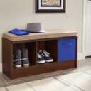 ClosetMaid 1309 3-Cube Storage Bench, Dark Cherry with Tan Cushion