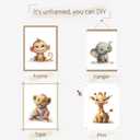 Wodkwq Nursery Wall Art Safari Animal Canvas Prints Baby Girl Boy Room Decor Poster Pictures Cute Jungle Theme Toddler Room Decoration Painting Set of 6 for Kids Bedroom Bathroom 12x16in Unframed