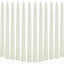 Ivory Taper Candles Stick Spiral Twisted Candles-Set of 12 for Decoration Weddings Party Church-Unscented Dripless Candles,10inch(F-Ivory)