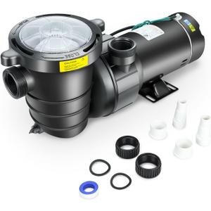 1.5 HP In/Above Ground Swimming Pool Pump, 110V 5580GPH Single Speed Pool Water Pumps lnground Above Ground with Filter Basket