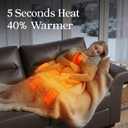ZonLi Heated Blanket, Portable Battery Operated Blanket, 10000mAh Large 50"x60" Cordless Rechargeable Electric Throw for Adults, Camping, Car Travel & Home Use