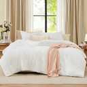 WRENSONGE Queen Comforter Set - 3 Pieces Prewashed White Comforter Soft Lightweight Bedding for All Seasons, Fluffy Down Alternative Comforter Queen Size with 2 Pillow Shams