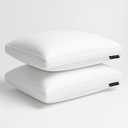 Hotel Grand Goose Feather Down Fiber Bed Pillows King Size Set of 2, 100% Cotton Cover, Medium Firm Hotel Collection Gusseted Pillows for Back, Stomach or Side Sleepers, 18"x34", White