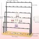 Earring Display for Vendors, 6 Tiers Earring Rack Display Holder Stand, Earring Organizer Holder, Jewelry Display for Selling Earings Cards, Necklaces Rings Bracelets, Keychains (Black)